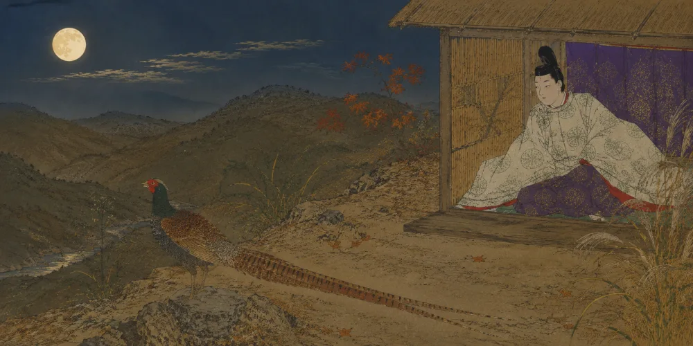 「あしびきの 山鳥の尾の しだり尾の」の情景画