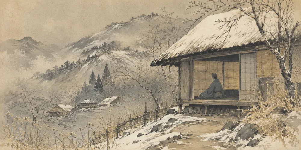 「山里は 冬ぞさびしさ まさりける」の情景画