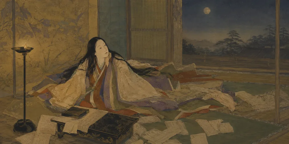「なげきつつ ひとりぬる夜の あくるまは」の情景画