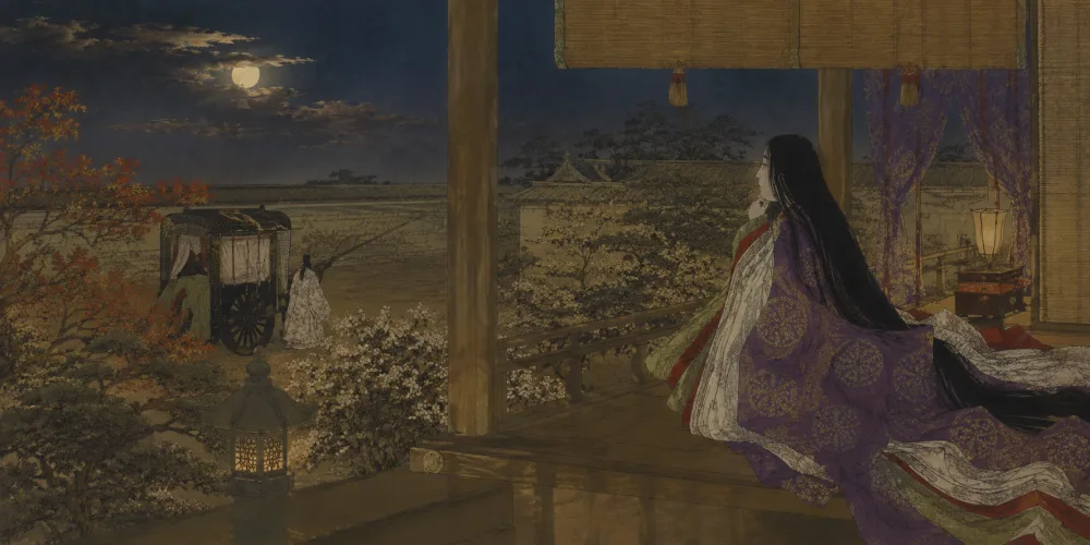 めぐりあひて 見しやそれとも わかぬまに（紫式部）の情景画