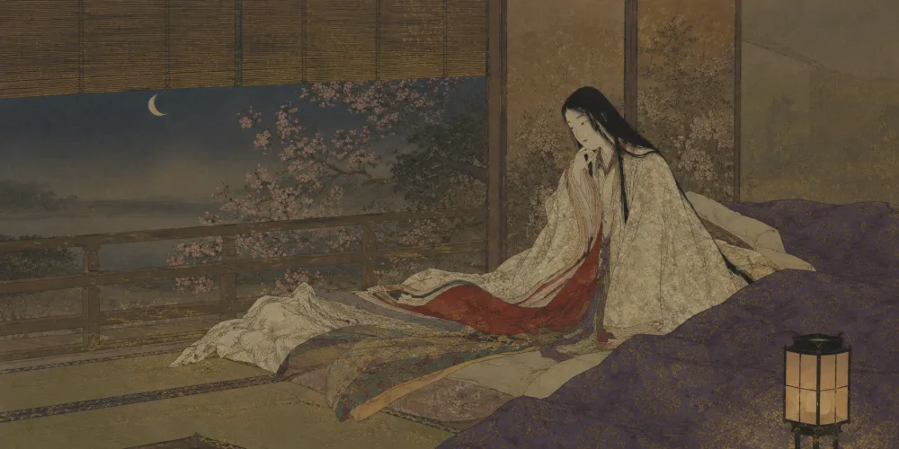 「春の夜の 夢ばかりなる 手枕に」の情景画