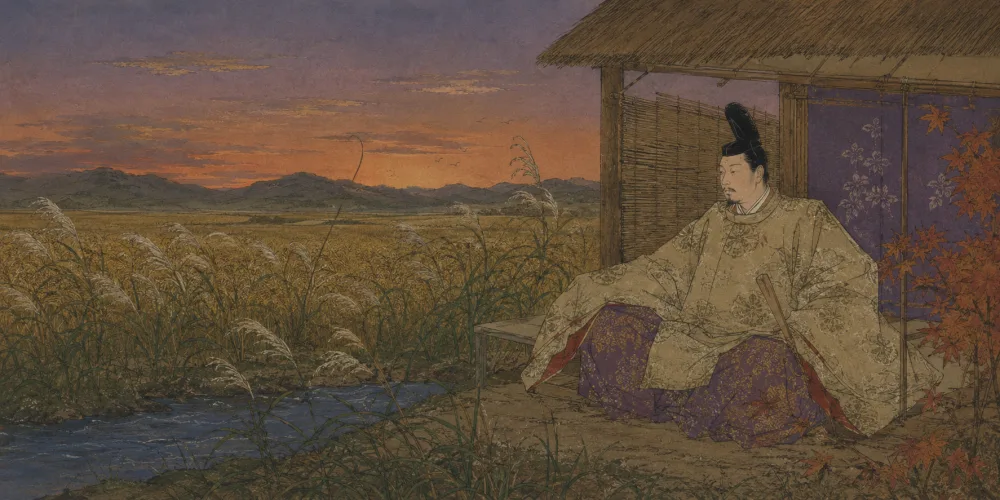 「夕されば 門田の稲葉 おとづれて」の情景画